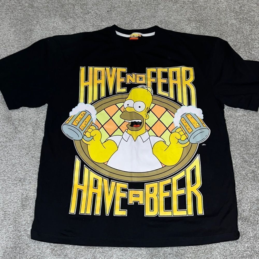 The Simpsons Homer Have A Fear Have A Beer Unisex Tee T-Shirt XXL NEW Rare model